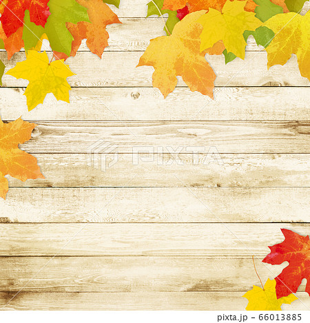背景 木目 落ち葉 秋のイラスト素材