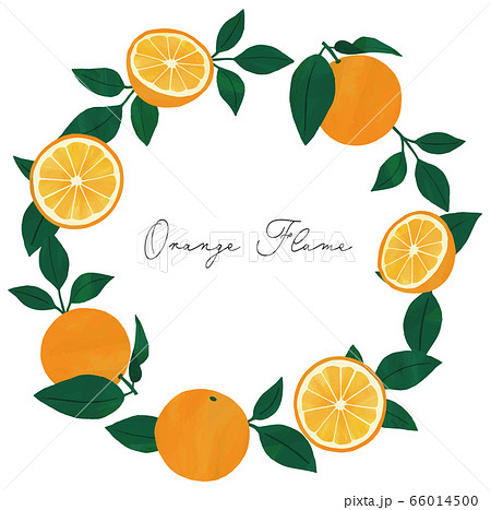 Orange Frame Frame Round Shape Stock Illustration