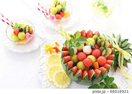 スイカフルーツポンチでティータイム スイカフルーツポンチでティータイム 66016921