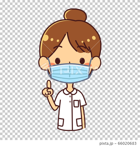 Nurse nurse female pointing left mask 66020683