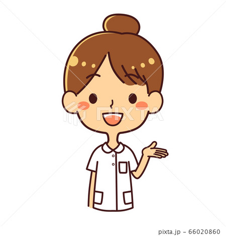 ナース　看護師　女性　案内　説明　右 66020860