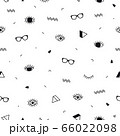 Glasses eyes seamless pattern on white background and geometric shapes in memphis style. Eyeglasses. Vector illustration. Fashion background in minimal design. 66022098