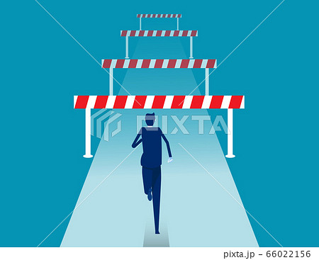 Face front of many obstacles. Barriers on the way 66022156