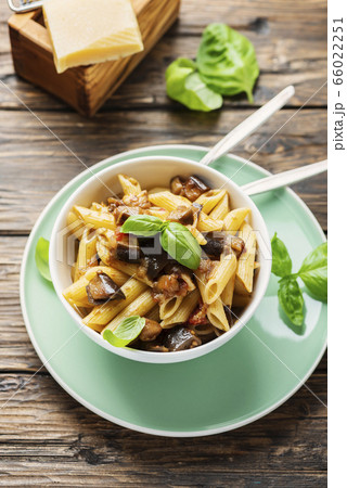 Italian traditional pasta with eggplant Italian traditional pasta with eggplant 66022251