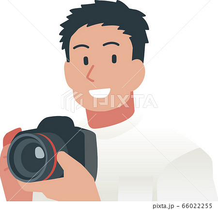 カメラを持つ男性のイラスト素材