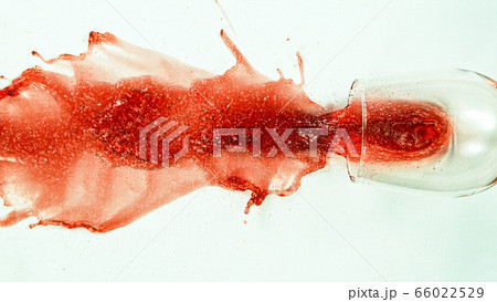 Top Shot of Breaking Glass with Red Wine Top Shot of Breaking Glass with Red Wine 66022529