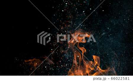 fire flames with sparks on black background fire flames with sparks on black background 66022581