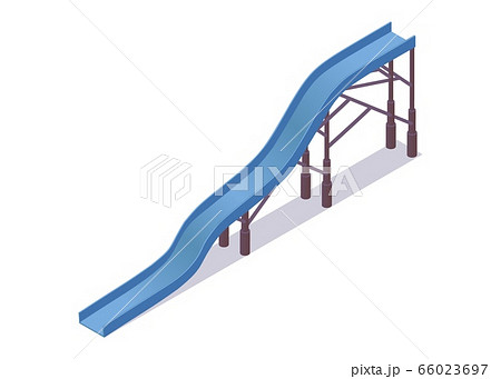 Isometric 3d aquapark object. Blue waterslide for Isometric 3d aquapark object. Blue waterslide for 66023697