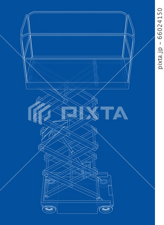 Scissor lift concept outline. Vector 66024150