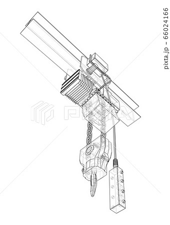 Winch or lifting machine concept outline. Vector Winch or lifting machine concept outline. Vector 66024166
