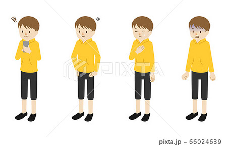 男性のキャラクターの立ち姿4ポーズのイラストセット 男性のキャラクターの立ち姿4ポーズのイラストセット 66024639