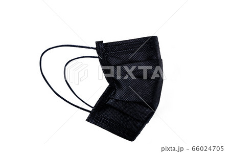 Black surgical or medical face mask isolated on 66024705