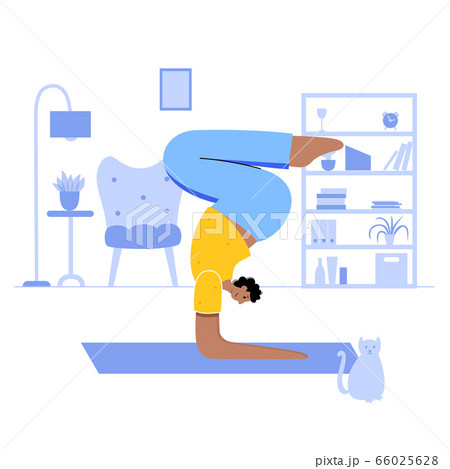 Yoga flat vector illustration. Healthy lifestyle 66025628