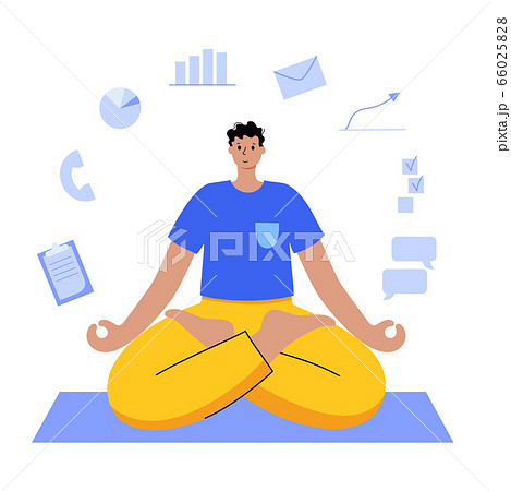 Yoga flat vector illustration. Healthy lifestyle 66025828
