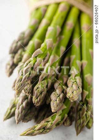 Bunch of fresh green asparagus Bunch of fresh green asparagus 66026407