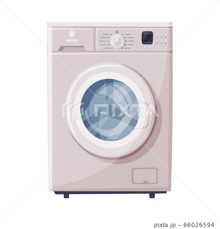 Washing Machine Household Appliance Flat Style Vector Illustration on White Background Washing Machine Household Appliance Flat Style Vector Illustration on White Background 66026594