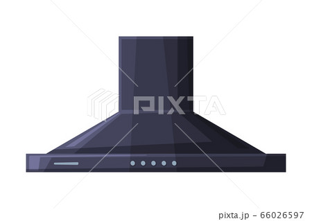 Metallic Cooker Hood Kitchen Appliance Flat Style Vector Illustration on White Background 66026597