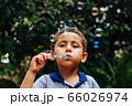 Boy playing soap bubble 66026974