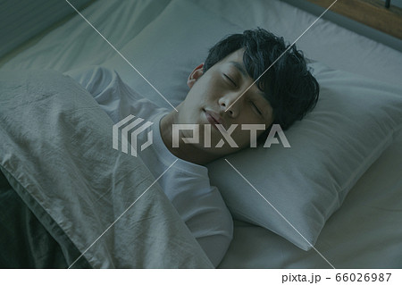 若い男性の寝顔 66026987