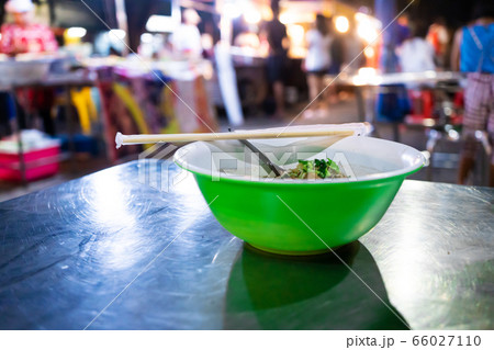 Asian food. A plate of beef soup at a street food Asian food. A plate of beef soup at a street food 66027110