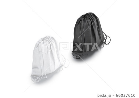 Blank Black And White Drawstring Backpack のイラスト素材