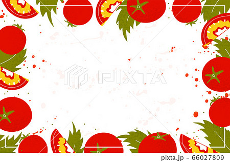 Template banner with tomato and leaf frame 66027809