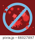 Prohibitory sign of viruses. Vector illustration. 66027897