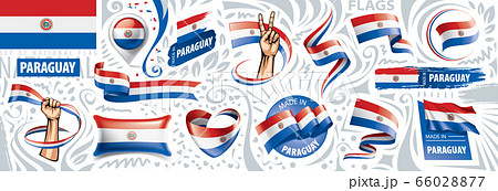 Vector set of the national flag of Paraguay in various creative designs Vector set of the national flag of Paraguay in various creative designs 66028877