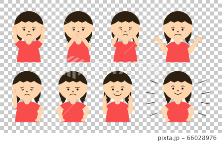女の子　表情セット　半袖 66028976