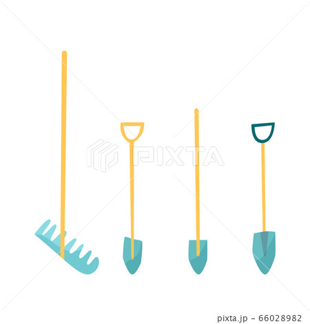 Shovels and rake hand tools illustraion set 66028982