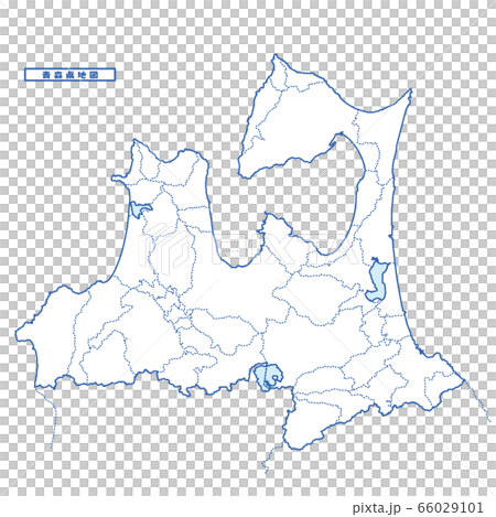 青森県地図 シンプル白地図 市区町村のイラスト素材
