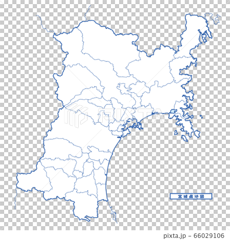 宮城県地図 シンプル白地図 市区町村 66029106