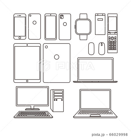 スマホ タブレット パソコン スマートウォッチ セットのイラスト素材 [66029998] - PIXTA