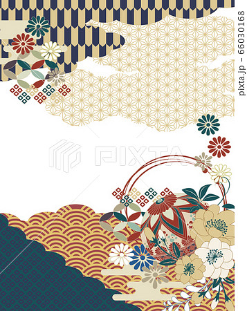 日式花紋背景素材復古流行日本簡單平 插圖素材 圖庫