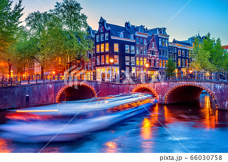 Evening In City Of Amsterdam 66030758
