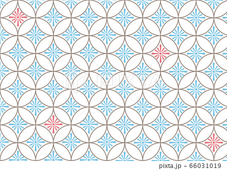 和柄 七宝模様のイラスト素材