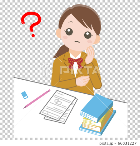 學習時靠在桌子上的女孩 學習時靠在桌子上的女孩 66031227