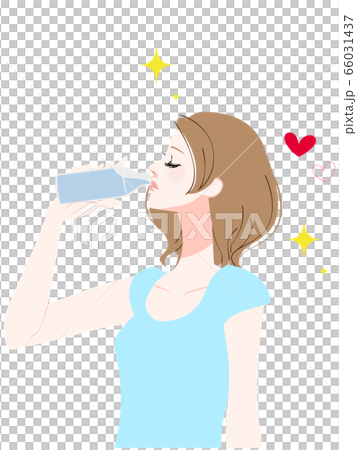 A woman drinking water 66031437