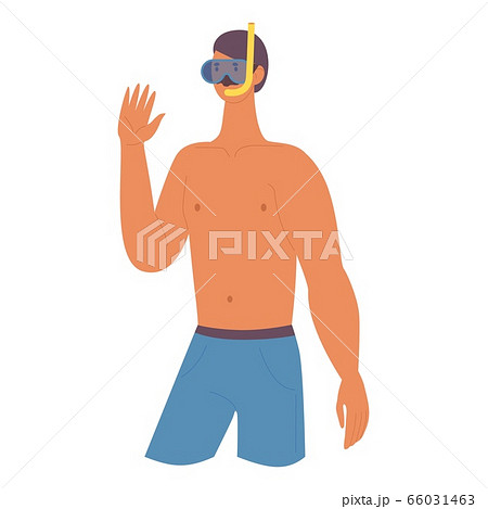 Young man inscuba diving mask isolated on white. 66031463