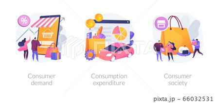 Consumer society abstract concept vector illustrations. 66032531