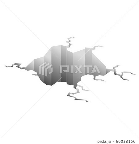 Earthquake crack. Hole in ground with cracking and earth destruction cracks isolated vector cartoon. Damage breaks surface isolated on white 66033156