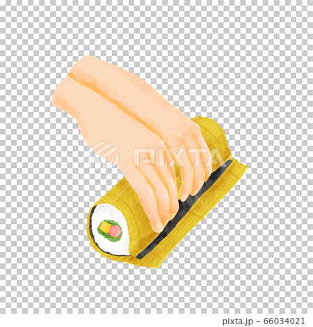 Illustration of hand-rolled sushi Illustration of hand-rolled sushi 66034021