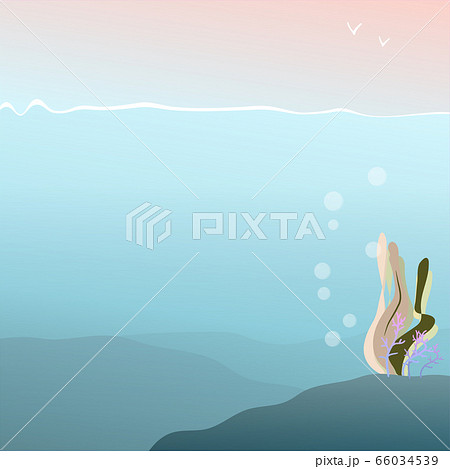 background of seafloor with algae and corals with 66034539