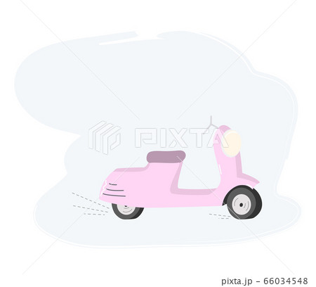 pink scooter- cartoon style illustration 66034548