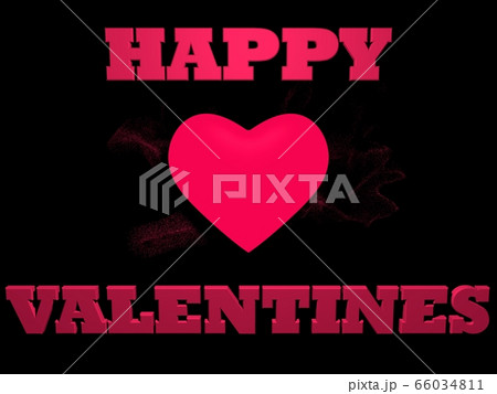 Happy Valentine Day concept and the red heart on black background 66034811