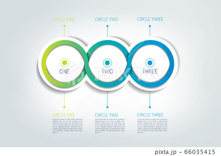 Circle connected 3D infographic. Four labels. Vector template. 66035415