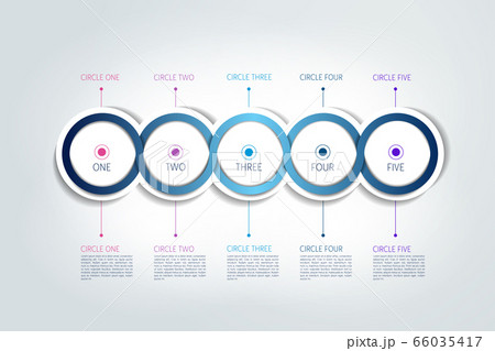 Circle connected 3D infographic. Vector template. 66035417