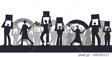 People taking part protest, parade or rally. 66036517