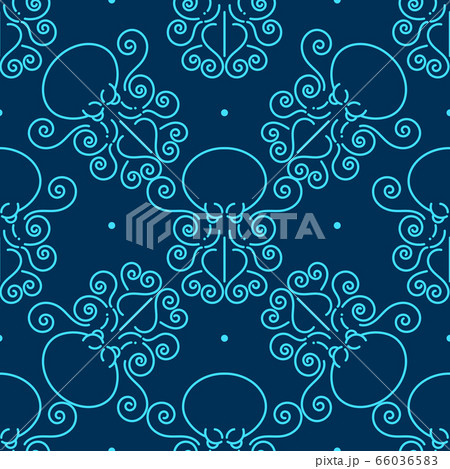 Abstract Seamless Pattern With Octopuses. Abstract Seamless Pattern With Octopuses. 66036583