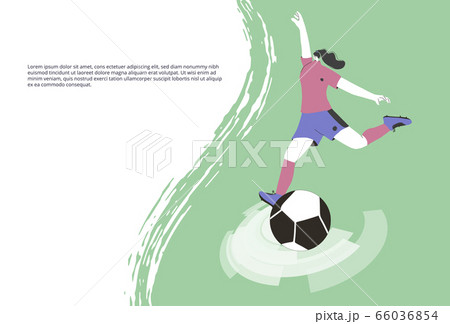 Female soccers flat player. Woman vector athlete 66036854